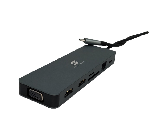 [SAG-MSC-DOK-UCH131-NA-322] Sagatronix UCH-131 Docking Station - 2*HDMI . VGA. USB-C PD , USB-C , GigaLan , SD/microSD Reader , 3.5mm Audio , 3*USB3.0 , 1*USB2.0
