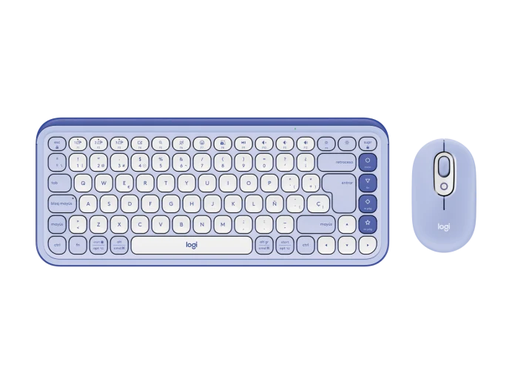 [KYM-COM-LOG-920013054-PR-424] Logitech Pop Icon Combo - Keyboard &amp; Mouse Wireless y Bluetooth Multi Plataforms / Purple / Spanish