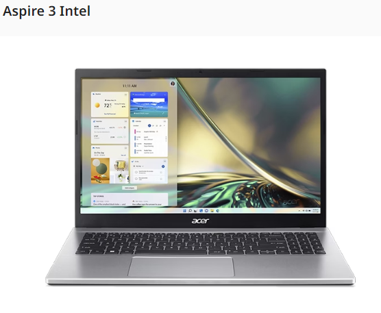 Acer Laptop AG15-31P-36CS - Intel Core i3-N305 / 15.6" HD / 8GB / 512GB SSD / Win 11 Home / Silver 
