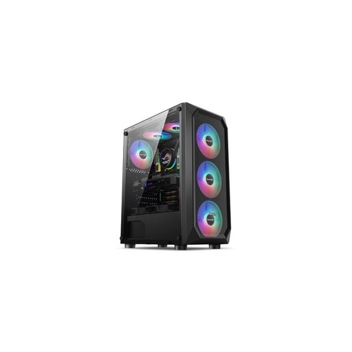 [HUNT-COM-DESK-HUNTERV-BK-225] Huntkey HUNTER V ATX Case (No Fan) - Black