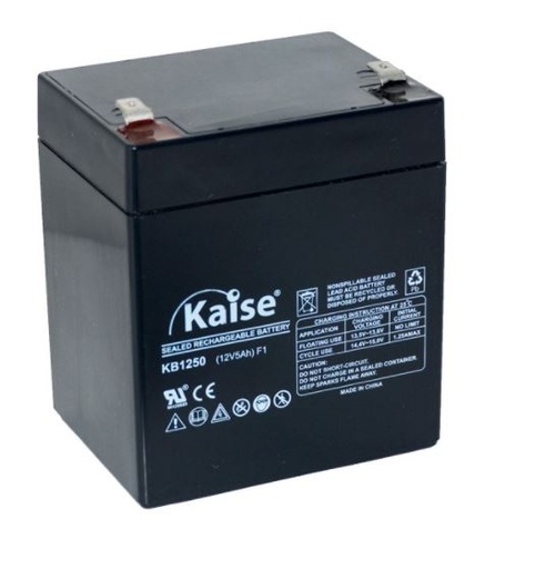 [KAI-UPS-BAT-NP712-BK-420] KAISE KB1250  Bateria de Reemplazo 12V / 5.0Ah - Black